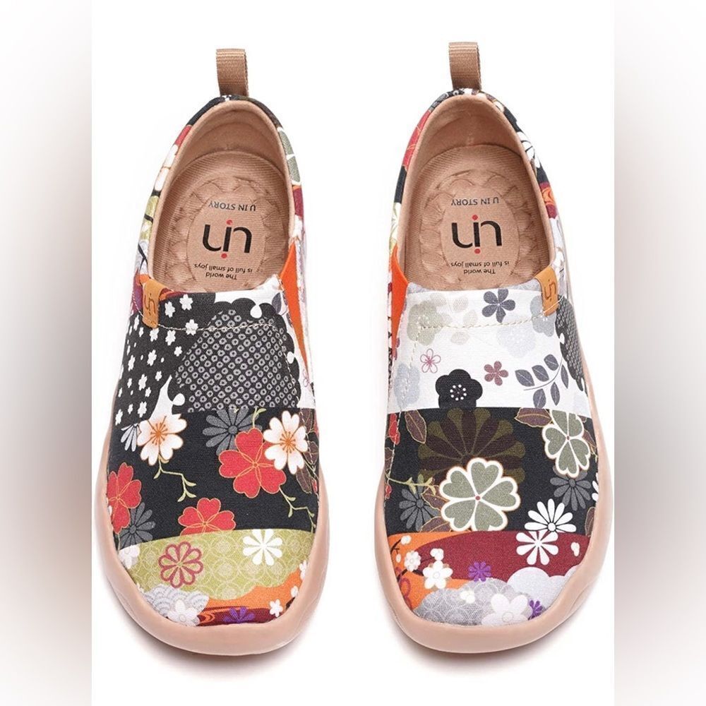UIN Floral Art Sneaker Painted Canvas Slip-On Ladies Travel Shoes (Hana) - Picture 5 of 7